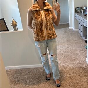 Catherine Malandrino Tan Faux Fur Vest